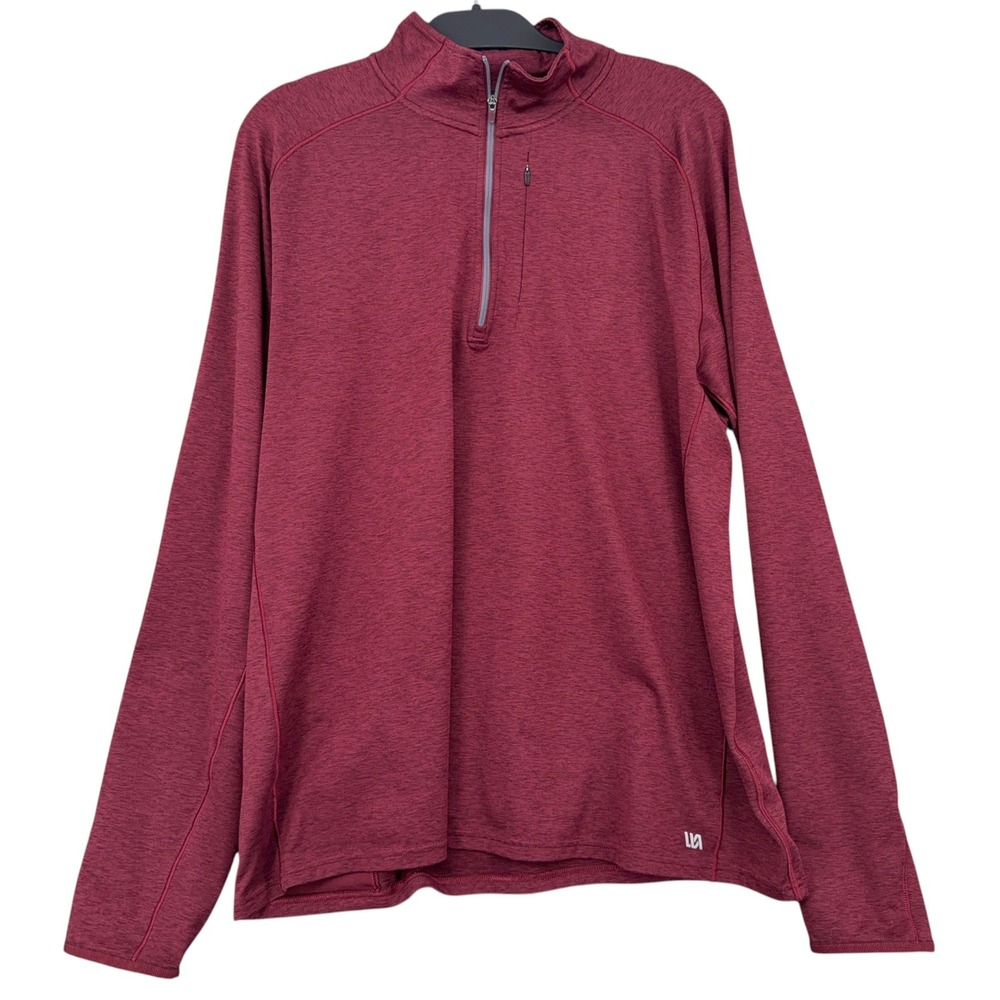 VRST 1/4 Zip Pullover Mens XL Polyester Spandex Maroon Heathered